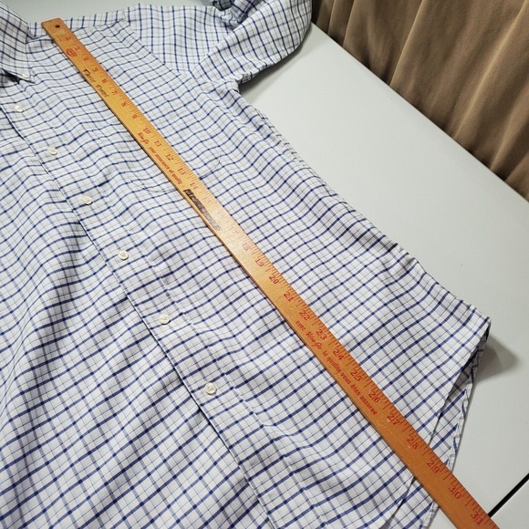 Brooks Brothers Milano Shirt Men 15.5 36 Blue Check Button Up Office Preppy - Picture 11 of 12